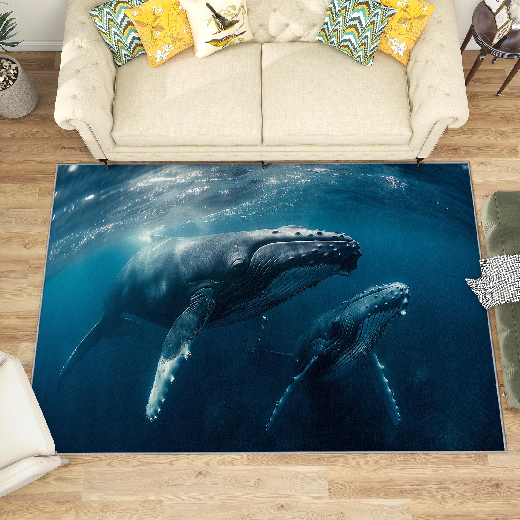Nursery Rug Low Pile Indoor Rug For Living Room 4x5 Whale Rug - Cute  Cartoon Sea Animal Area Rug For Kids Nursery & Living Room Cartoon Animal  Rug Why Is The Carpet