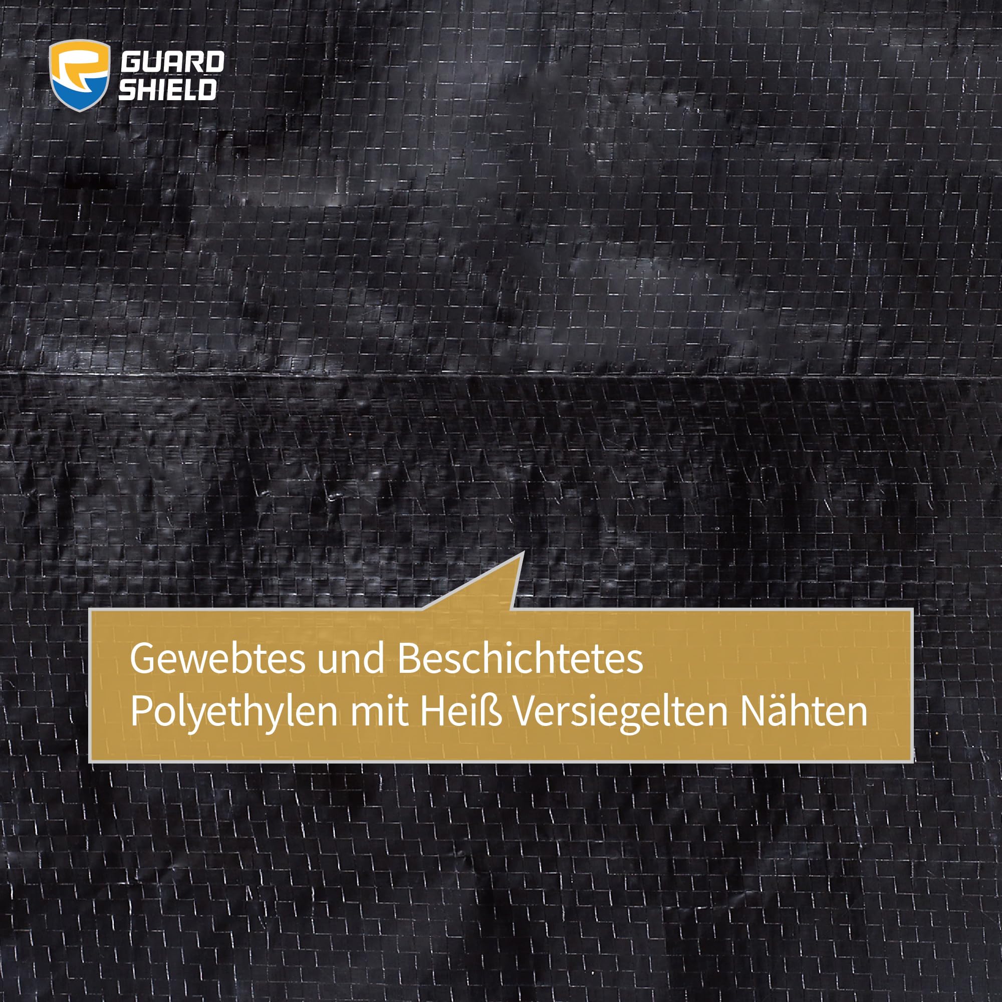 GUARD SHIELD Telone di copertura con occhielli, impermeabile, 5 m x 6 m, nero, multifunzione, in poliestere, 120 g/㎡, in tessuto, multiuso, resistente agli strappi, stabilizzato ai raggi UV