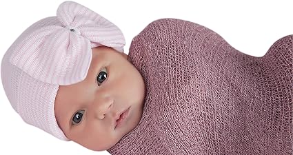 Melondipity Cappello per neonato, con fiocco grande e gemma, colore: rosa e  bianco : Amazon.it: Abbigliamento