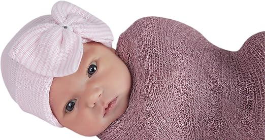 Melondipity Cappello per neonato, con fiocco grande e gemma, colore: rosa e  bianco : Amazon.it: Abbigliamento