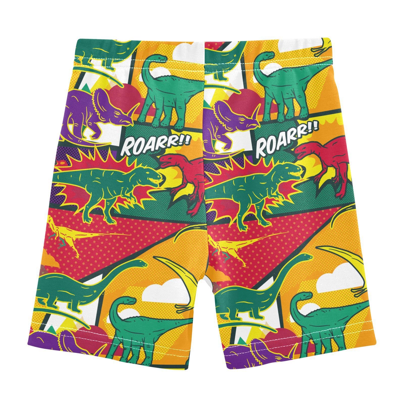 JHKKU Girls Cartoon Dinosaur Shorts Cotton Cartwheel Bike Kids Biker Under Dress Dance Short Girl Clothes 6T