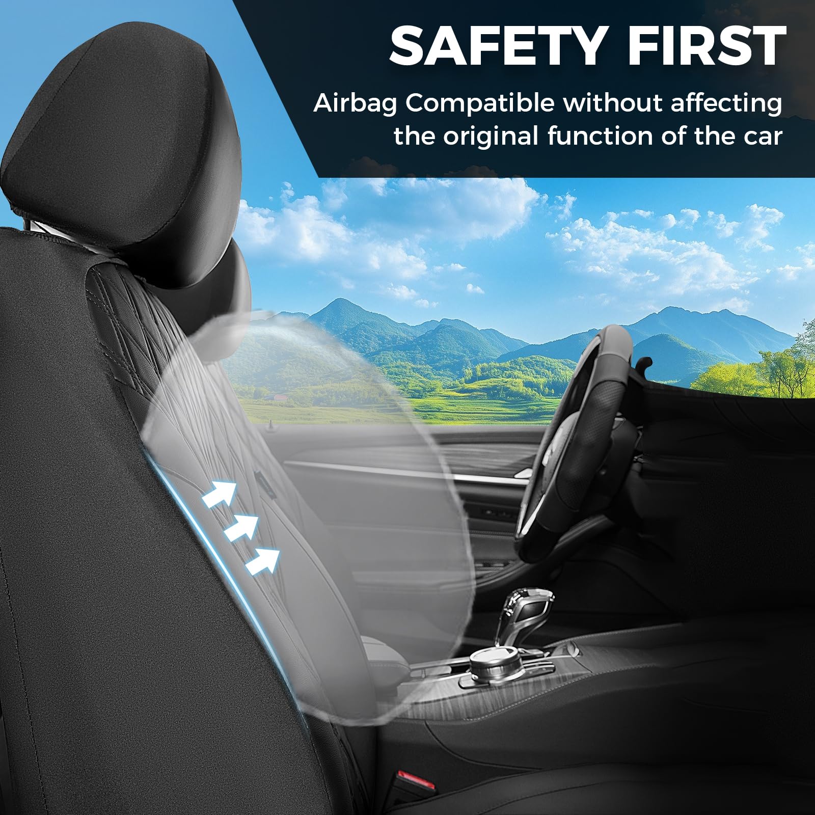 FLORICH Car Seat Covers Full Set, Leather Seat Covers for Cars, Car Seat Protector Waterproof Breathable, Universal Automotive Seat Covers, Front and Rear Car Seat Cover Fit for Most Sedans SUV Truck