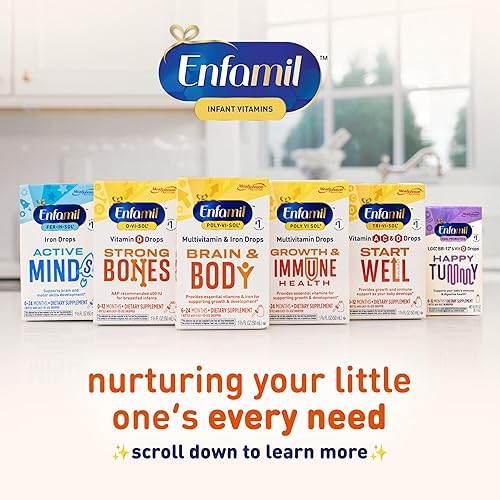 Miniatura 5 de Enfamil - Gotas de suplemento líquido de vitamina D para bebés con vitamina D-Vi-Sol para bebés apoyando dientes y huesos fuertes en bebés recién
