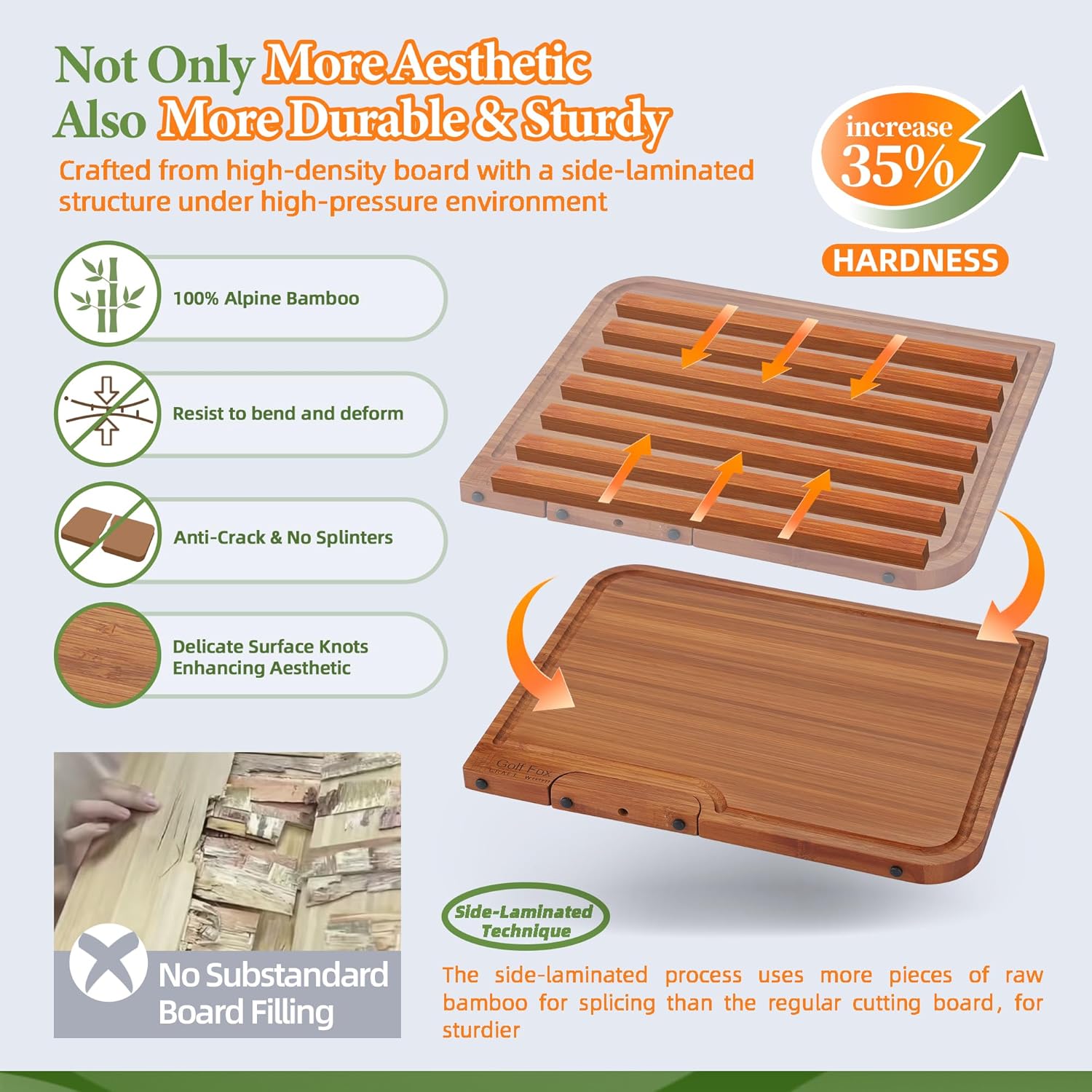 4-PCS Bamboo Cutting Board Set with Innovative Stand - Durable Double Sided Chopping Board with Juice Groove & Handle for Meal Prep, Meat, Fruit, Charcuterie Serving, Eco-Friendly Healthy Kitchen Gift