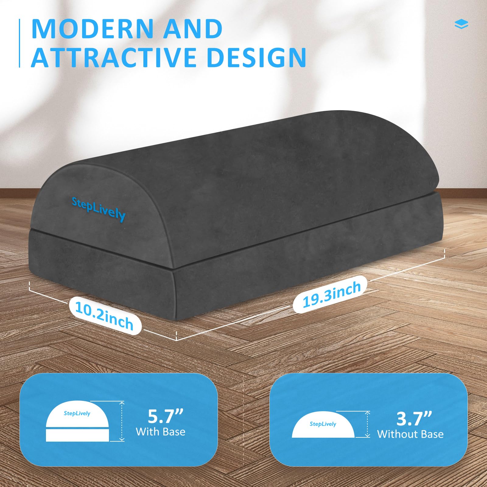 StepLively Reposapiés para debajo del escritorio en el trabajo, color gris (XL)
