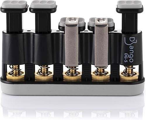 Django Hand Exerciser Strengthener | 5 Finger Grip Adjustable | for Guitar, Musicians, Athletes, Rock Climbers, and Physical Therapy | Includes 3 Resistance Training Workout Cards | Fully Guaranteed - 1
