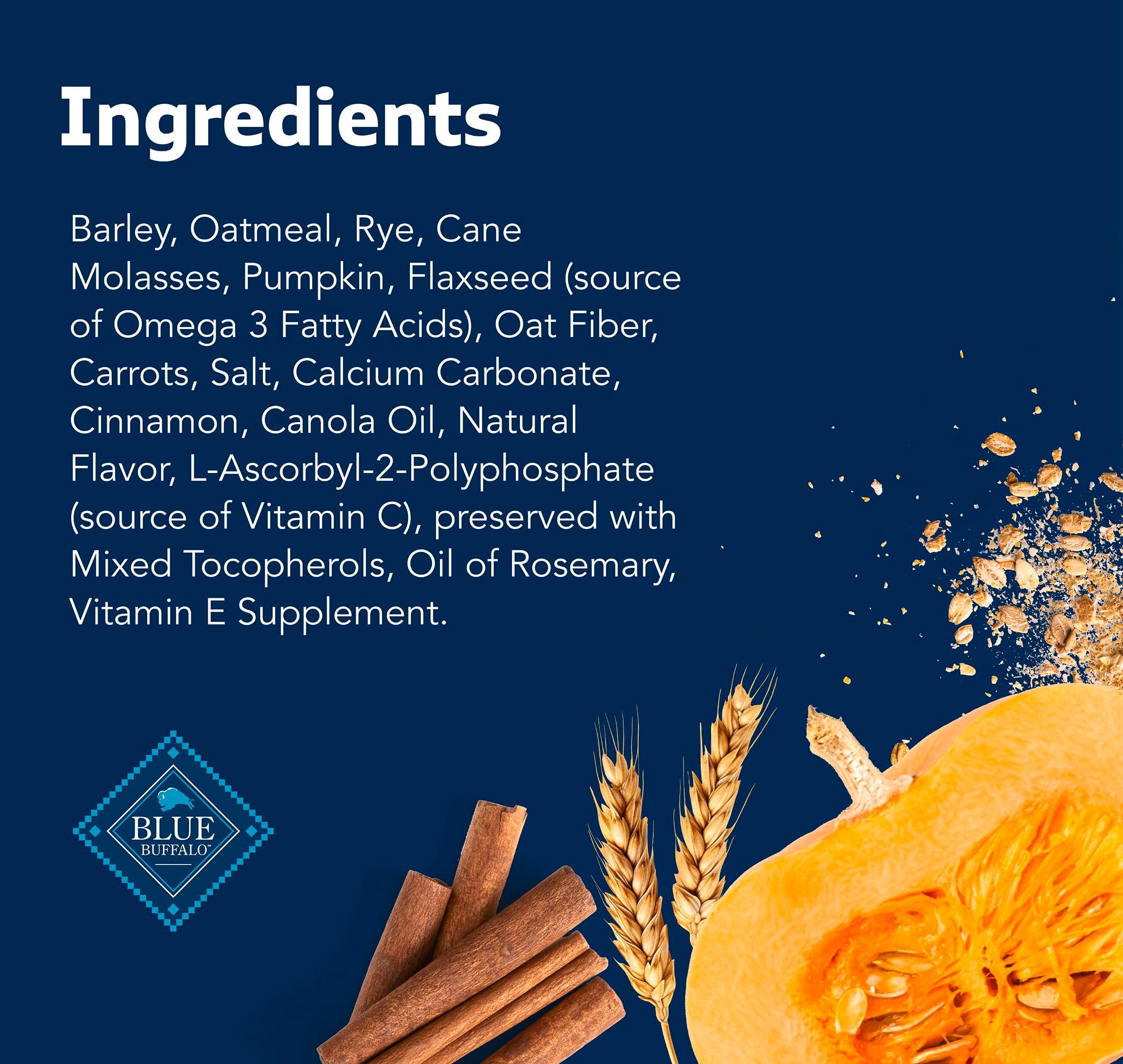 Blue Buffalo Health Bars Crunchy Dog Biscuits, Oven-Baked With Natural Ingredients, Pumpkin & Cinnamon, 16-oz Bag