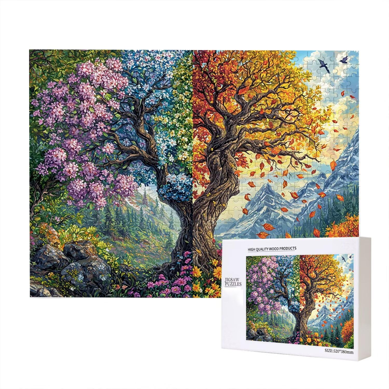 Jigsaw Puzzle, 2000 Pezzi Puzzle Classici, Albero Delle Quattro Stagioni Puzzle Rilassamento Intelligence, Mpossibile Difficile Puzzle Impegnativo per Adulti Puzzle Gioco Familiare, Regalo fr0-714