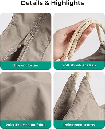 BAGSMART Tote Bag for Women, Travel Tote Beach Bag with Zipper for Gym