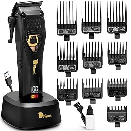 Fagaci Professional Hair Clippers for Men with DLC Blades and High Torque, Vector Motor 12000 RPM Professional Barber Clippers Cordless, Mens Hair Clipper Cordless Set
