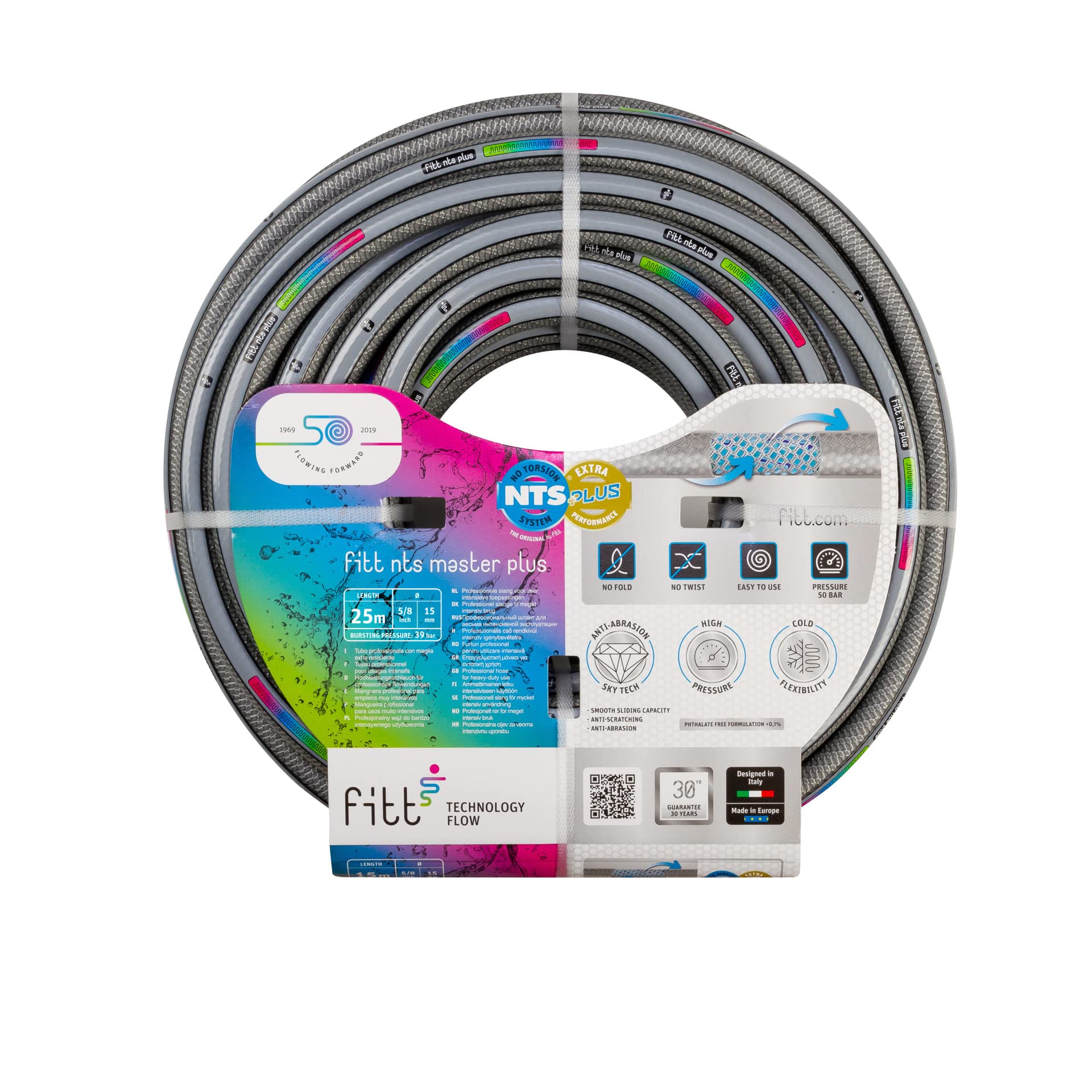 FITT NTS MASTERPLUS 5/8" (15 mm) 25 m - Wąż do nawadniania ogrodu, do intensywnego i profesjonalnego użytku, z ekskluzywną technologią