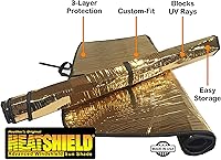 Vista 4 de HeatShield, Parasol original para parabrisas Mercedes-Benz Sprinter Van (Cargo) con recorte de espejo retrovisor 2007-2018, serie Gold