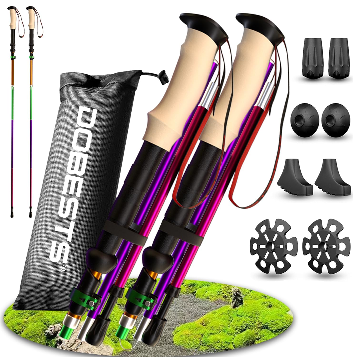 DOBESTS Kijki trekkingowe Nordic Walking kijki aluminiowe
