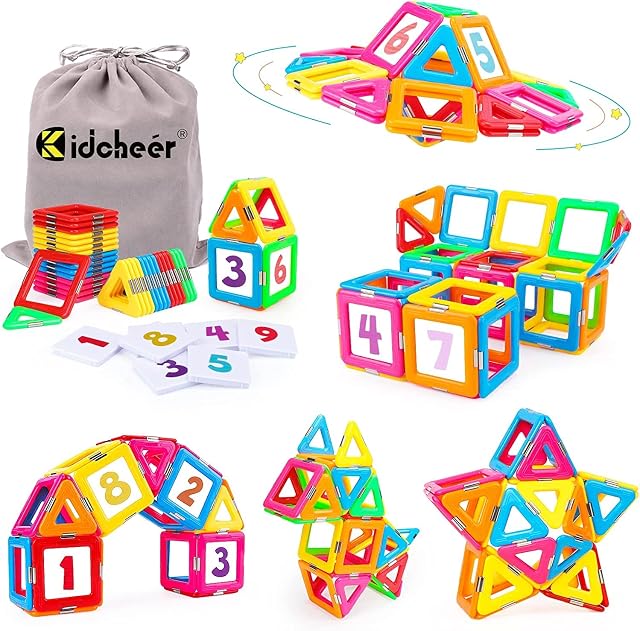 KIDCHEER Magnetic Building Blocks Magnetic Tiles Set,Construction Toys for 3 4 5 6 7 8 Year Old Boys Girls - Magnetic Toys Games for kids