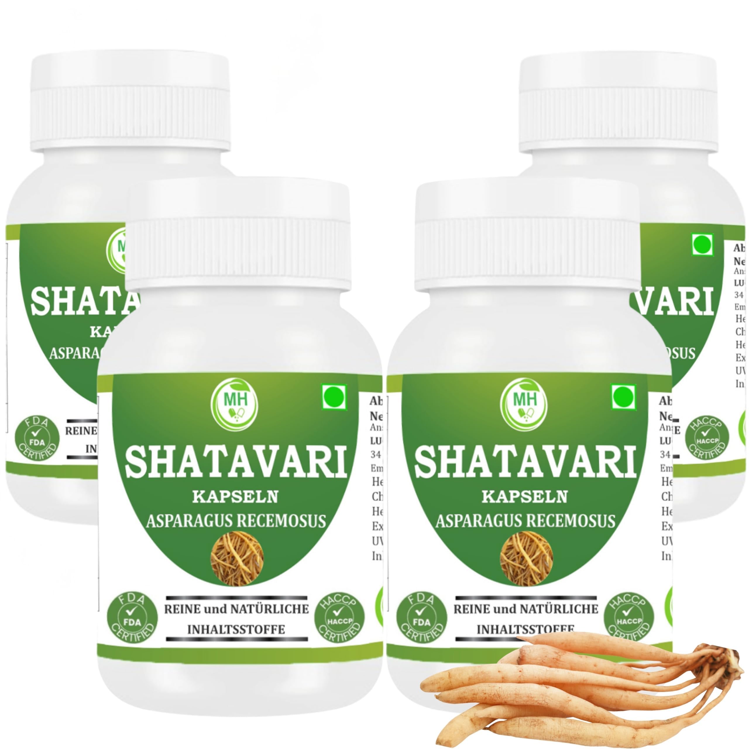 Shatavari (Asparagus racemosus) Kapseln 500mg | 240 Vegane Kapseln | Reines Shatavari Wurzelpulver | 100% Natürlich & Pflanzlich | Ohne Füllstoffe, Zusatzstoffe, Konservierungsmittel