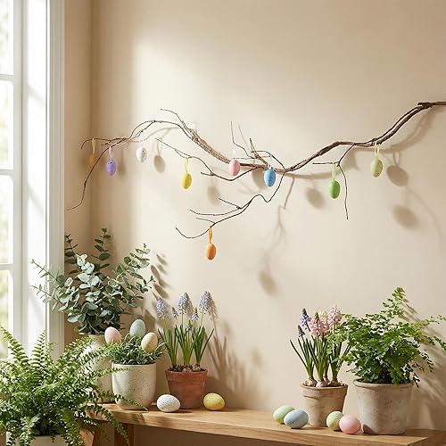 70 inch Easter Artificial Bendable Egg Tree Trunk for Home
