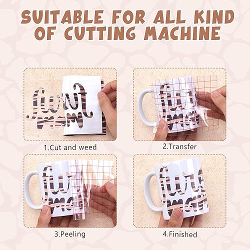 Miniatura 52 de Tintnut Vinilo permanente tono de piel, 18 hojas de 12 x 10 pulgadas, vinilo adhesivo permanente para máquina de cortar, autoadhesivo marrón