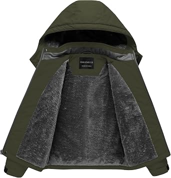 CREATMO US Boy's Waterproof Ski Jacket Warm Winter Snow Coat Windproof Snowboarding Rain Jacket