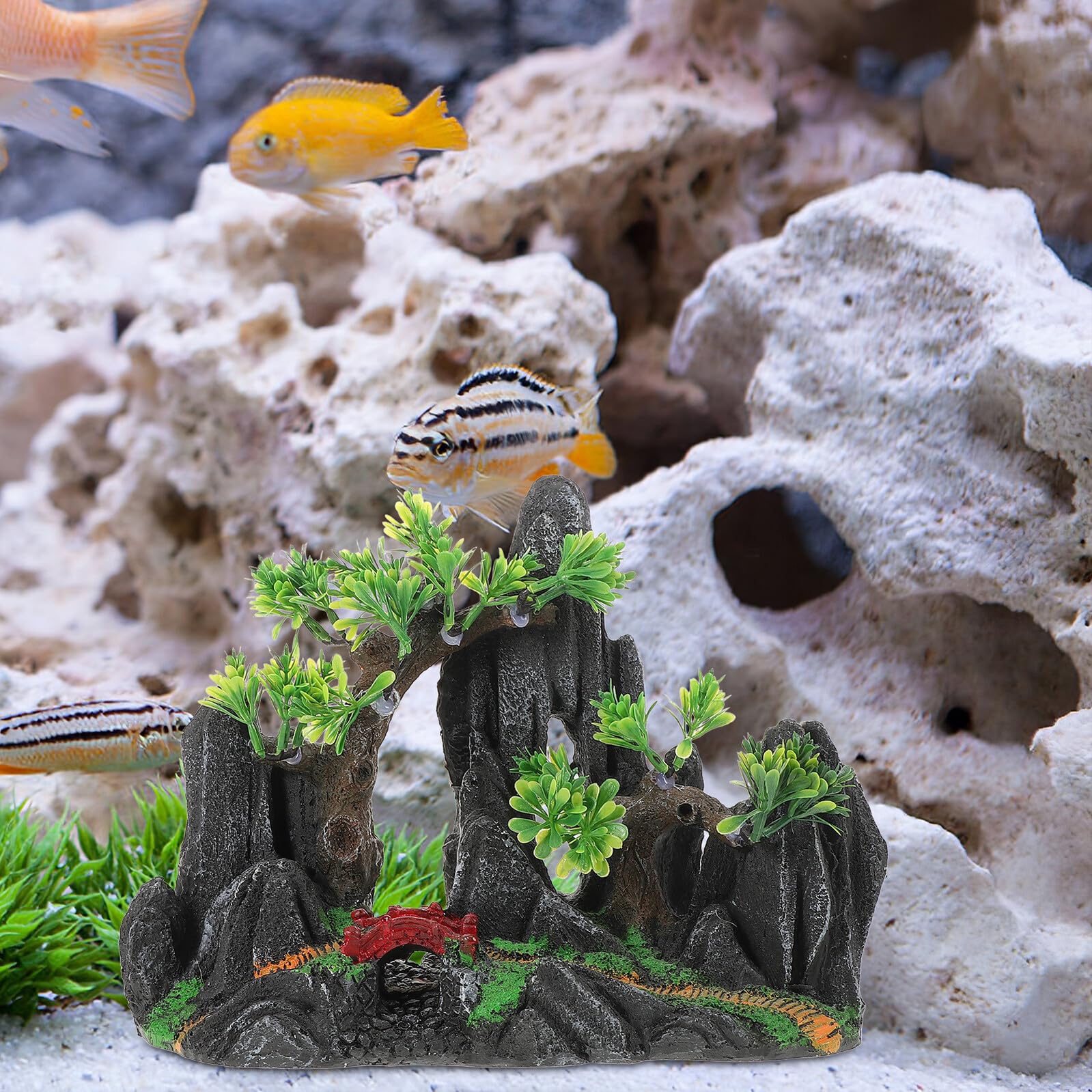 SUPVOX Decorazione Acquario Roccia Resina Piccola per Paesaggio Subacqueo Statua Rocciosa Compatibile con Acquari di Diverse Dimensioni Accessorio per Ambienti d Acqua e Salata