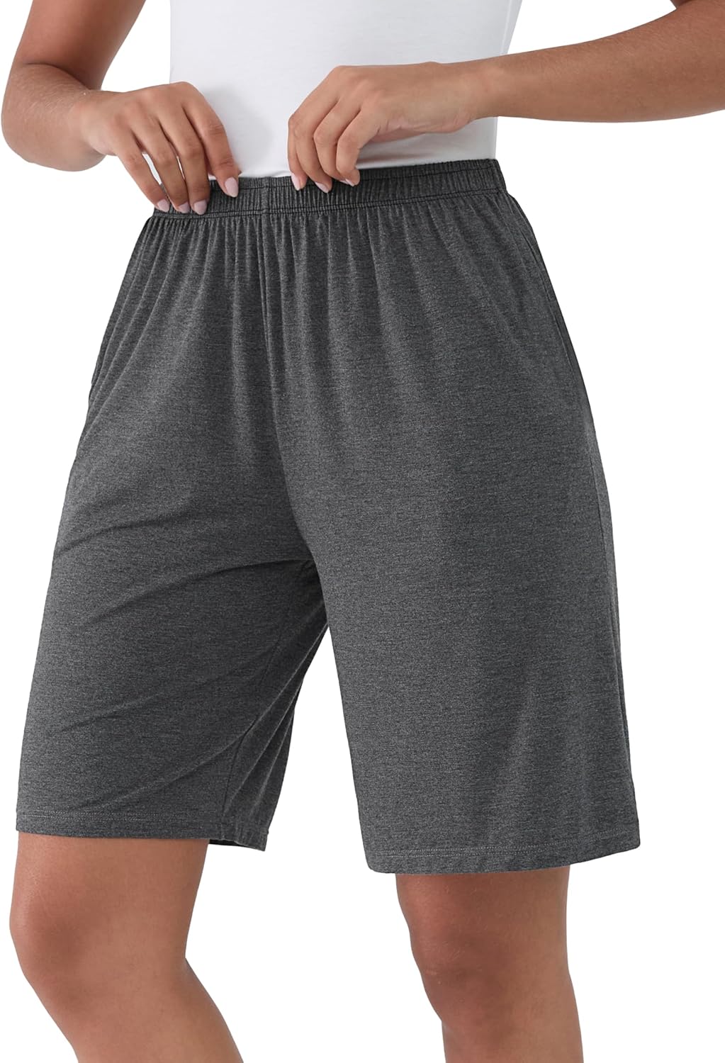 Joyaria Women Bamboo Viscose Bermuda Pajama Shorts Knee length Sleep Shorts with Pocket - Image 3