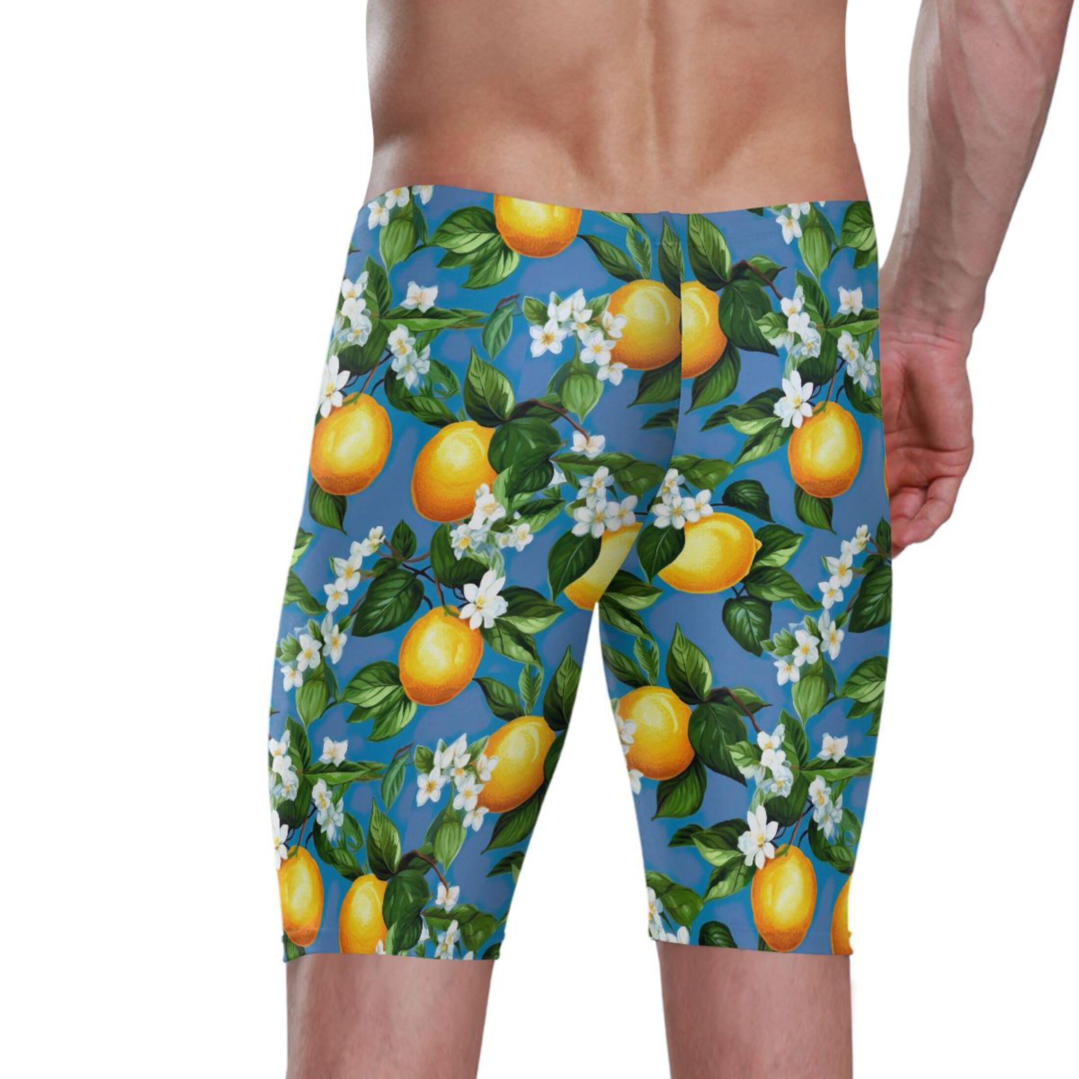 UMIRIKO Lemon Flowers Swim Jammers for Men Athletic Durable S B0401759