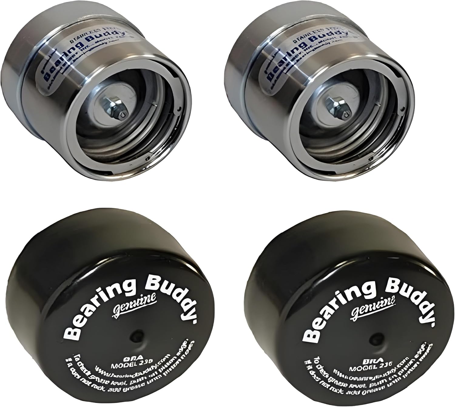 Bearing Buddy 2441-SS - USA-Made Stainless Steel Bearing Protector with 23B Bra - Wheel Bearing Protectors for Boat, Horse, RVs, & Utility Trailers - Only Fits Hubs with 2.441” Inside Diameter