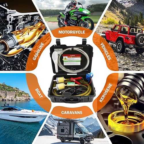 Miniatura 6 de MILADO Juego de bomba de transferencia de combustible de 12 V, kit de bomba de transferencia de gasolina, bomba de combustible eléctrica con funda,