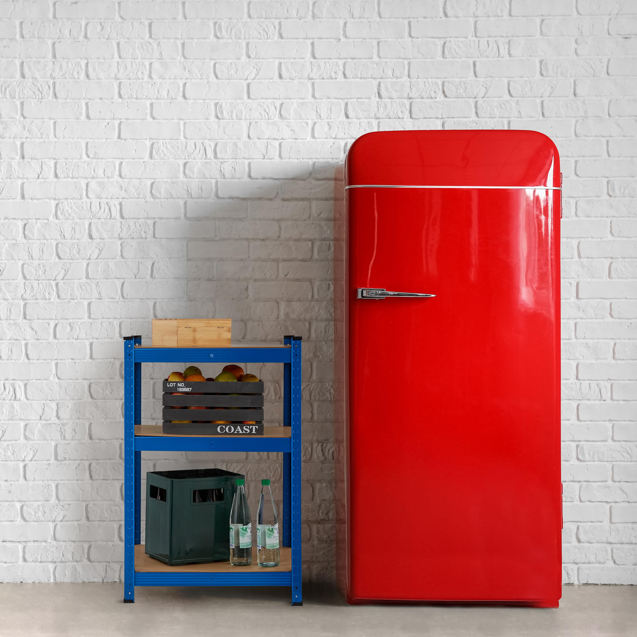 Relaxdays Étagère à Charge Lourde, HxLxP : 180x60x45 cm, jusqu'à 500 kg, 5 Niveaux, Cave, Garage, Stockage, Acier, Bleu