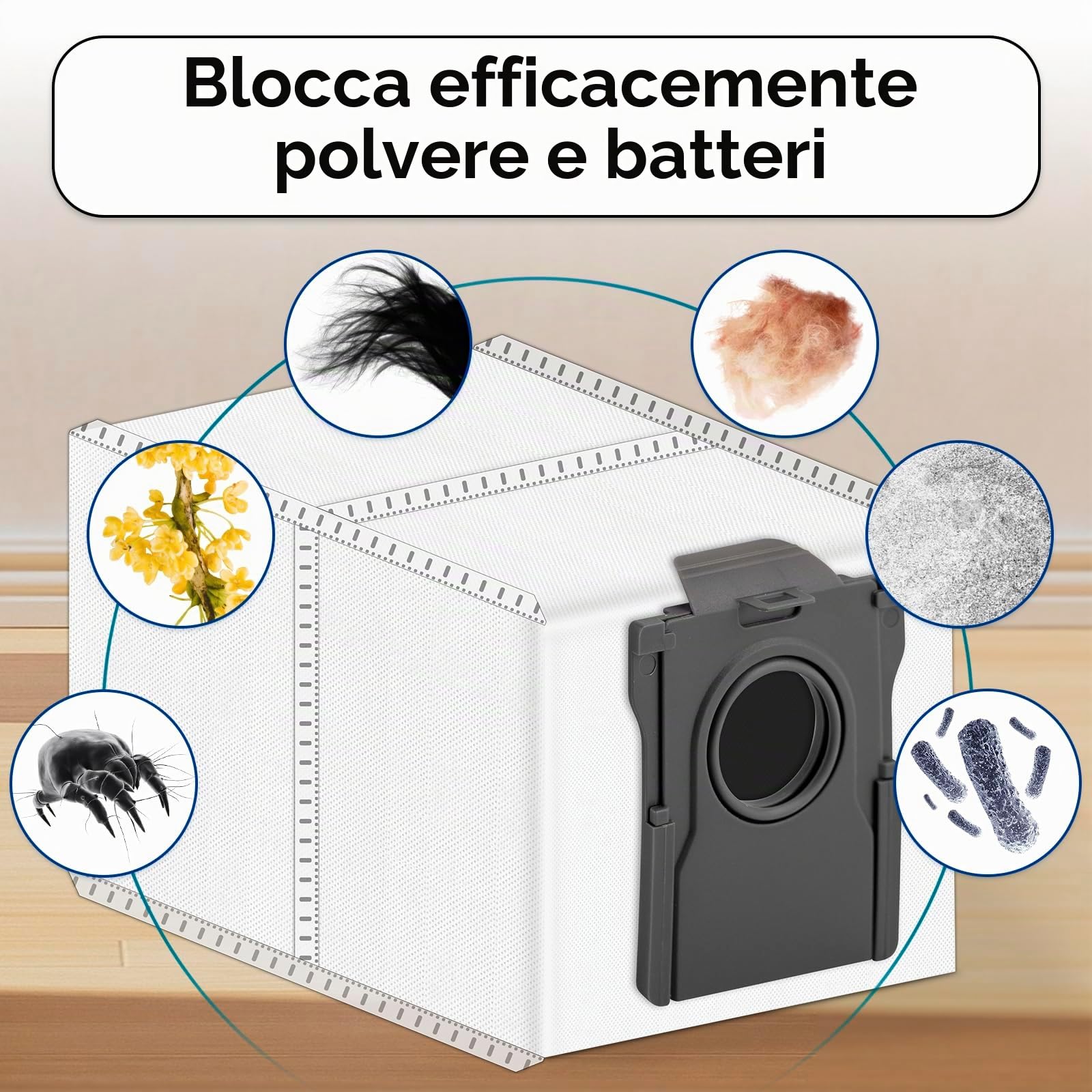 (20 pezzi) Z60 Ultra Roller Complete parti di ricambio per MOVA Z60 Ultra Roller Complete / Z60 Ultra Roller Standalone, 2 spazzole rotelle, 2 mop, 4 filtri HEPA, 6 sacchetti per la polvere, 6