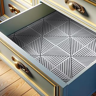 FIFTY FEET 12"x120" Non-Adhesive Shelf Liner for Kitchen Cabinets and Drawers, Washable Non-Slip PVC Cabinet Liner (Black Modern)(4 Roll)