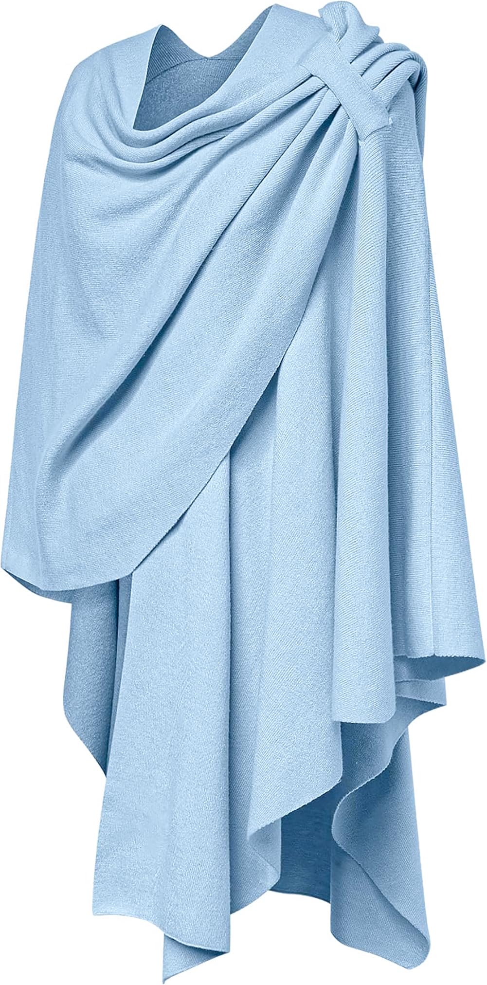 Shmily Girl Poncho en Tricot pour Femme, Poncho Châle Wrap Finement drapé tricoté Cape Doux Cardigan écharpe croisée Devant pour Femmes