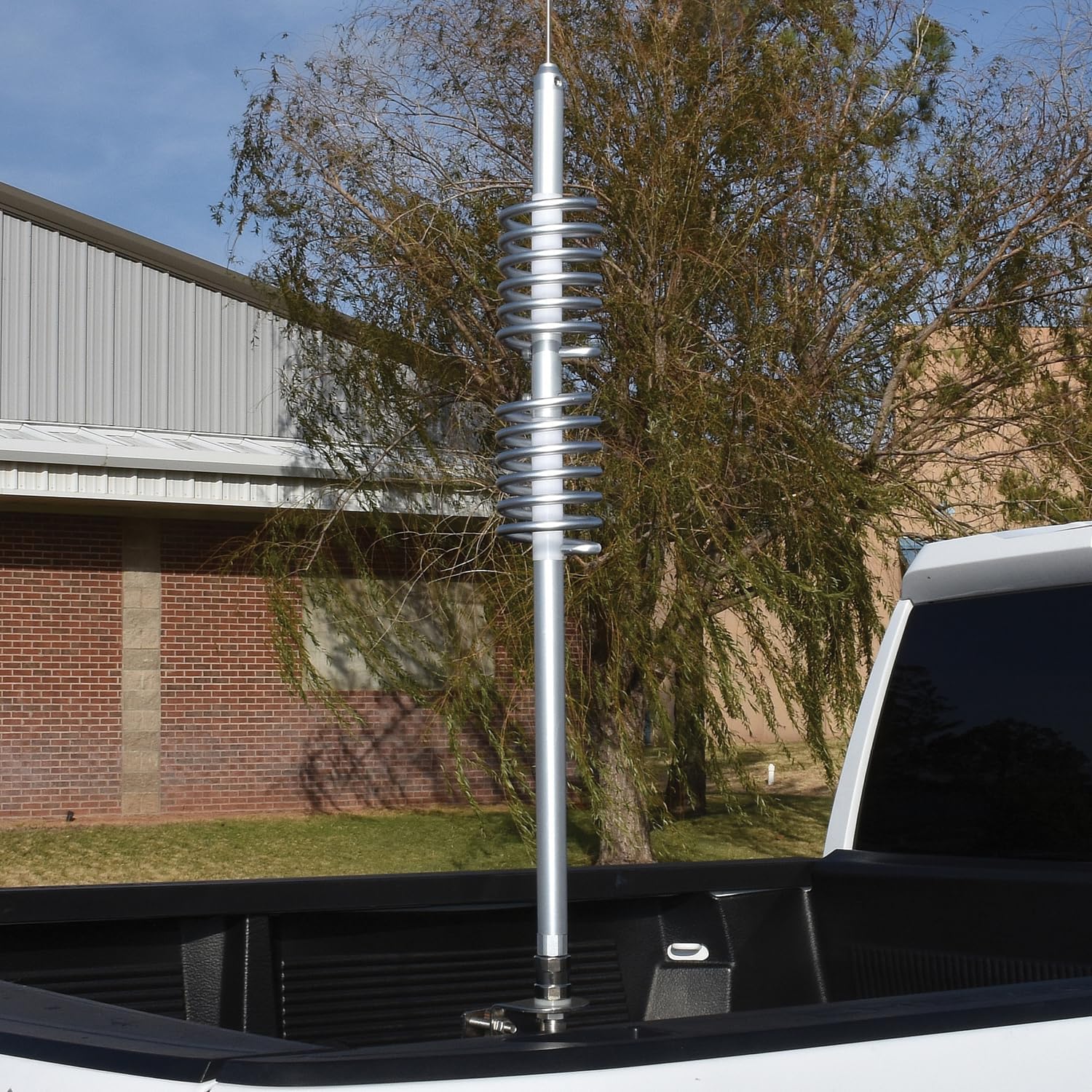 Tram® 15,000-Watt TramCat Trucker Twin-Coil Aluminum CB Antenna with 42-1/4-In. Stainless Steel Whip and 9-in. Shaft