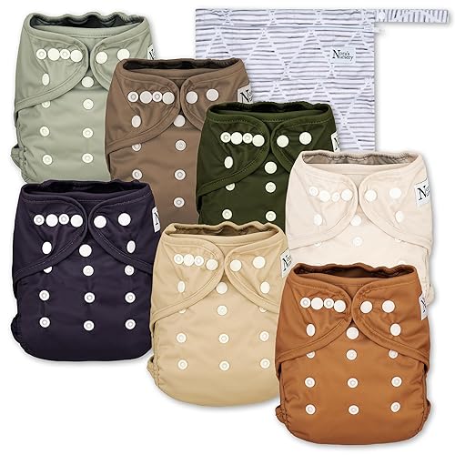 Miniatura 10 de Nora's Nursery Funda para pañales de tela, lavable y reutilizable con cierre a presión, funda de pañal de tela para preplegado, insertos de pañales