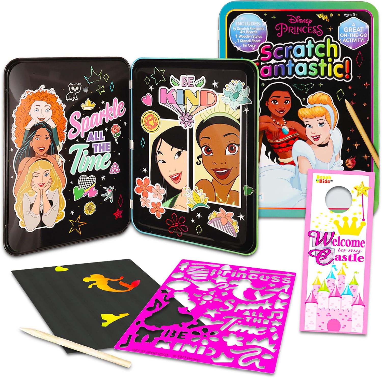 Disney Princess Scratch Art Kit for Kids Bundle with Princess Scratch Activity