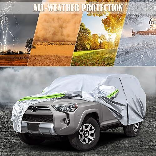 Miniatura 8 de Fundas impermeables para automóvil de repuesto para Toyota 4Runner 2002-2024, 6 capas plateadas para todo tipo de clima, ajuste personalizado, con