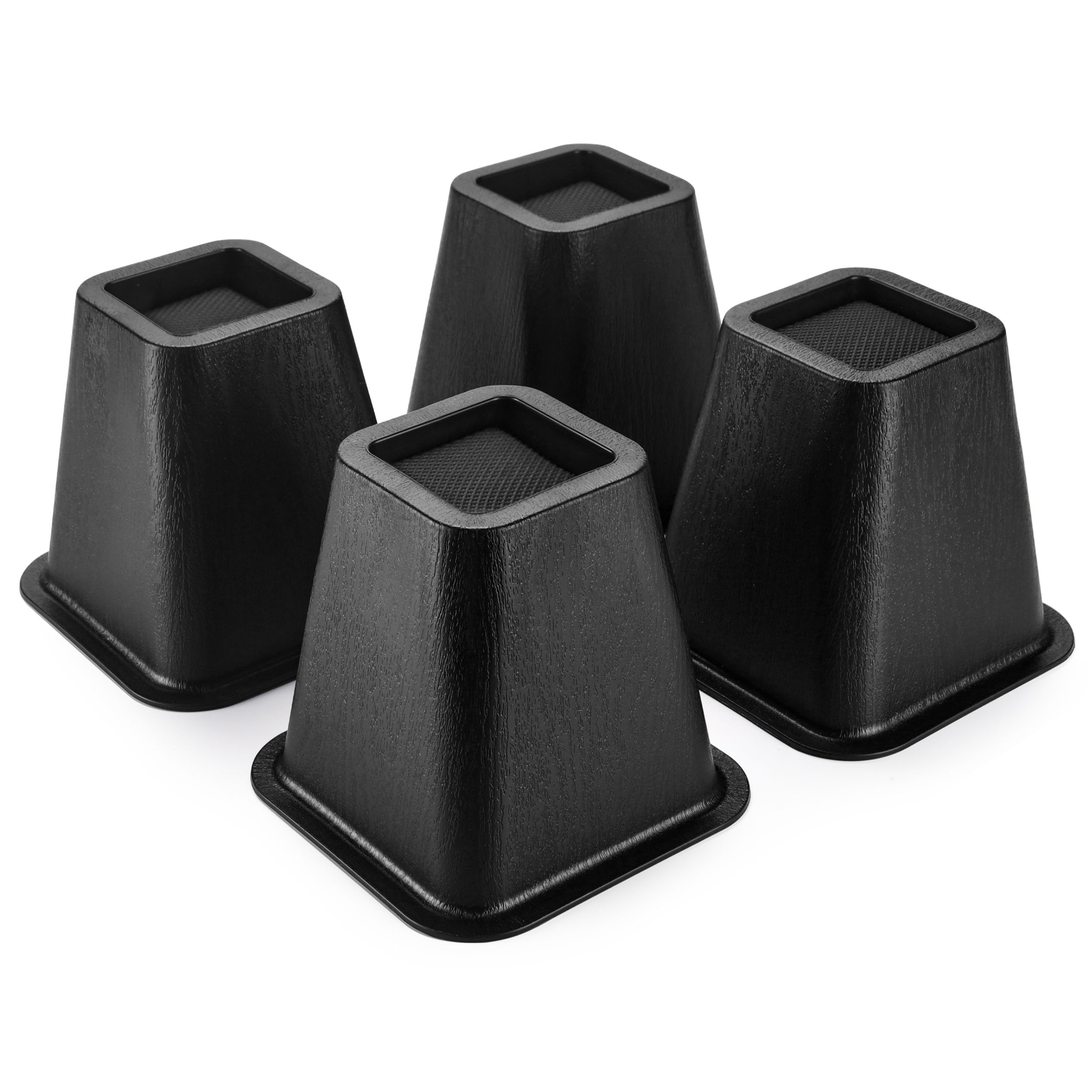 BTSD-home Bed Risers 6 Inch Heavy Duty Furniture Lifts Risers for College Dorm Bed Sofa Table Couch Chair Frame Raisers Set of 4 Black