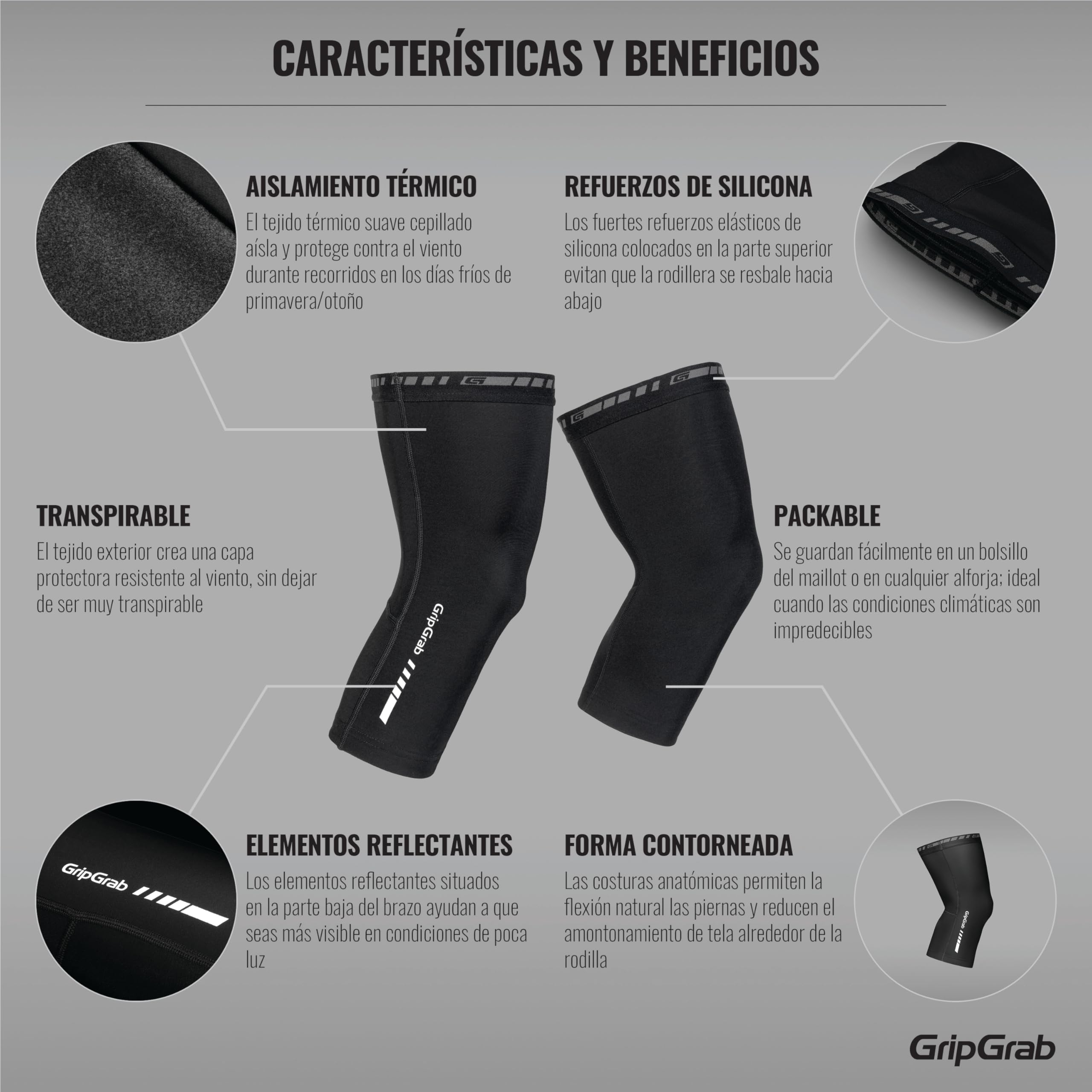 GripGrab Perneras de Ciclismo Piratas Classic Perneras Ciclismo Invierno Térmicas Felpa Antideslizante Bici Carretera MTB