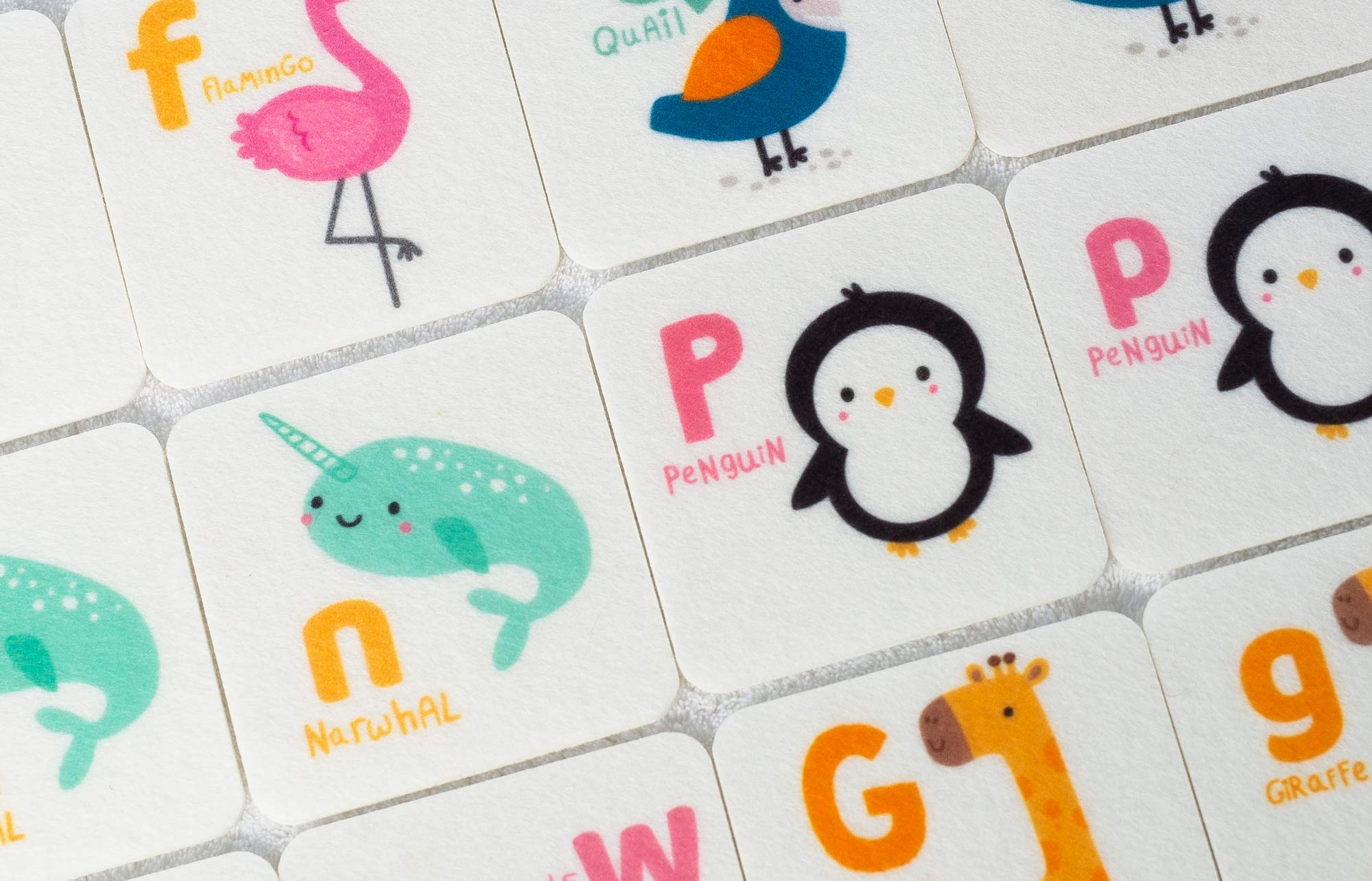 Matching Animal Alphabet Flash Cards - 52 Felts | Animals and Letters Matching Game for Flannel Board | ABC Animal Cards Memory Game for Toddlers | Preschool Flash Cards 3-5 Year Old | Alphabet Games - Image 7