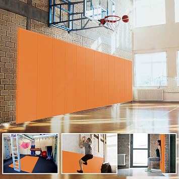 60" x 20"/24" x 2"/4" Gym Wall Padding Basketball Court Wall Mats Athletes Protector,Removable High Elasticity Tear-Resistant 2/4" Thick Foam High-Density Wall Pads for Safty