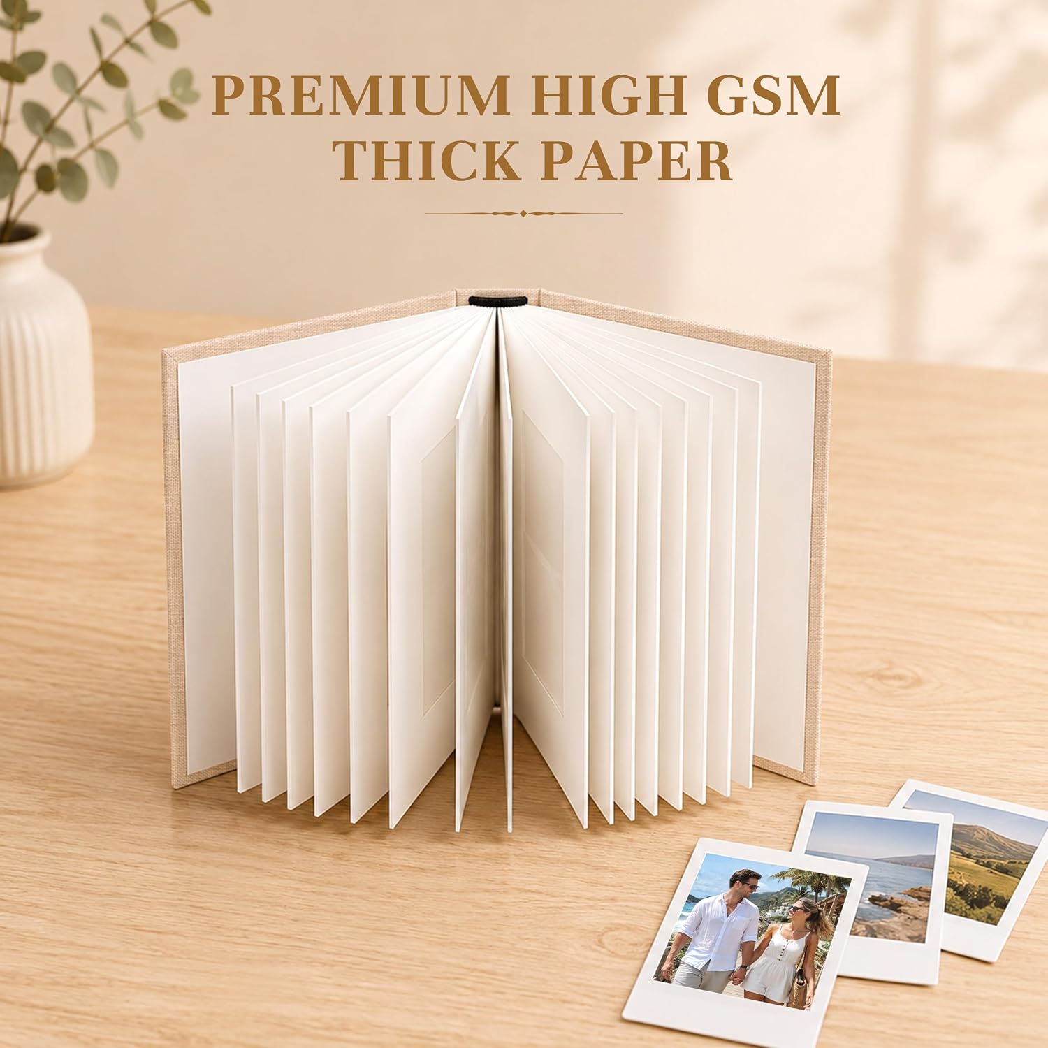 Ruibytree 30 Pockets Mini Polaroid Album Book for Instax Mini Photos, Beige