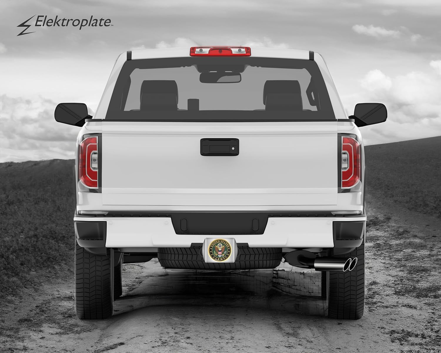 Elektroplate Officially Licensed U.S. Army Eagle Crest All Metal Bright Chrome Hitch Cover for Trucks and SUVs | Fits Standard 2" Trailer Hitch Receivers | Premium Weatherproof