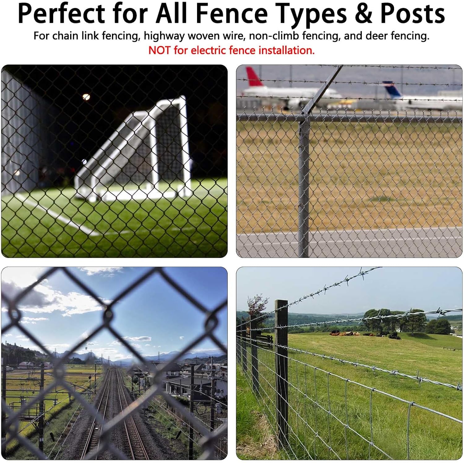 400 Pcs T Post Clips Kit, Metal Wire Fence Clip & 1 Drill Chuck, Galvanized Steel Tie Preformed T-Post Fence Clips 11 Gauge Fence Ties Fast Installation Farm Garden&Livestock Fencing T/U-Posts(Silver)