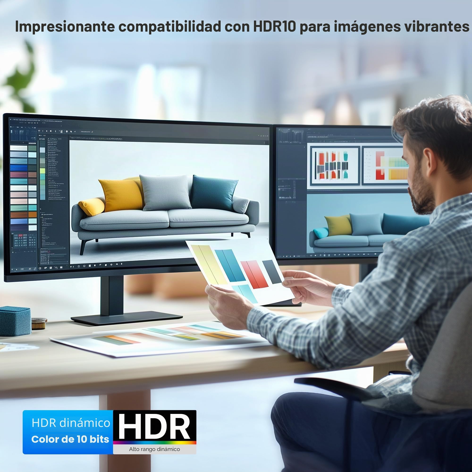 Cable Matters Adaptador MST USB-C 4K para 4 Pantallas, PD 140 W | 1x DisplayPort 2.1, 1x HDMI 2.1 y 2x puertos HDMI/DisplayPort de doble función, compatible con USB4 y Thunderbolt 4/5