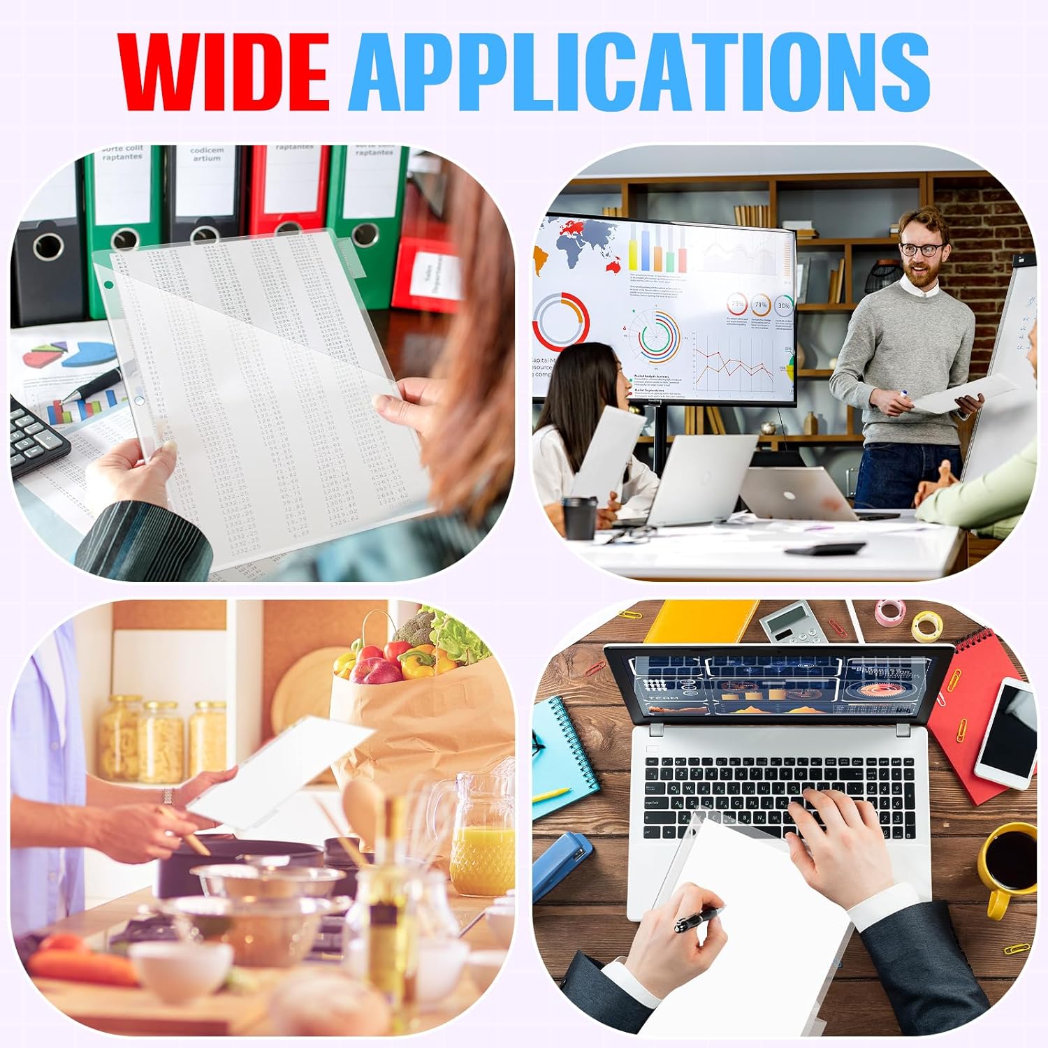 Chuangdi 20 Sets Binder Dividers with Tabs Pockets 6 Tab Plastic Dividers for 3 Ring Binder for School Office Document Organizers Protection (Clear)