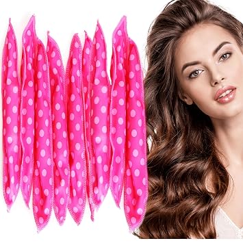 Satin Sponge Hair-Rollers for Women - 9Pcs Soft Foam Rollers to Sleep in, Heatless Overnight Curlers for Short/Long Hair, No Heat Hair Curlers with Dent-Free Satin Surface
