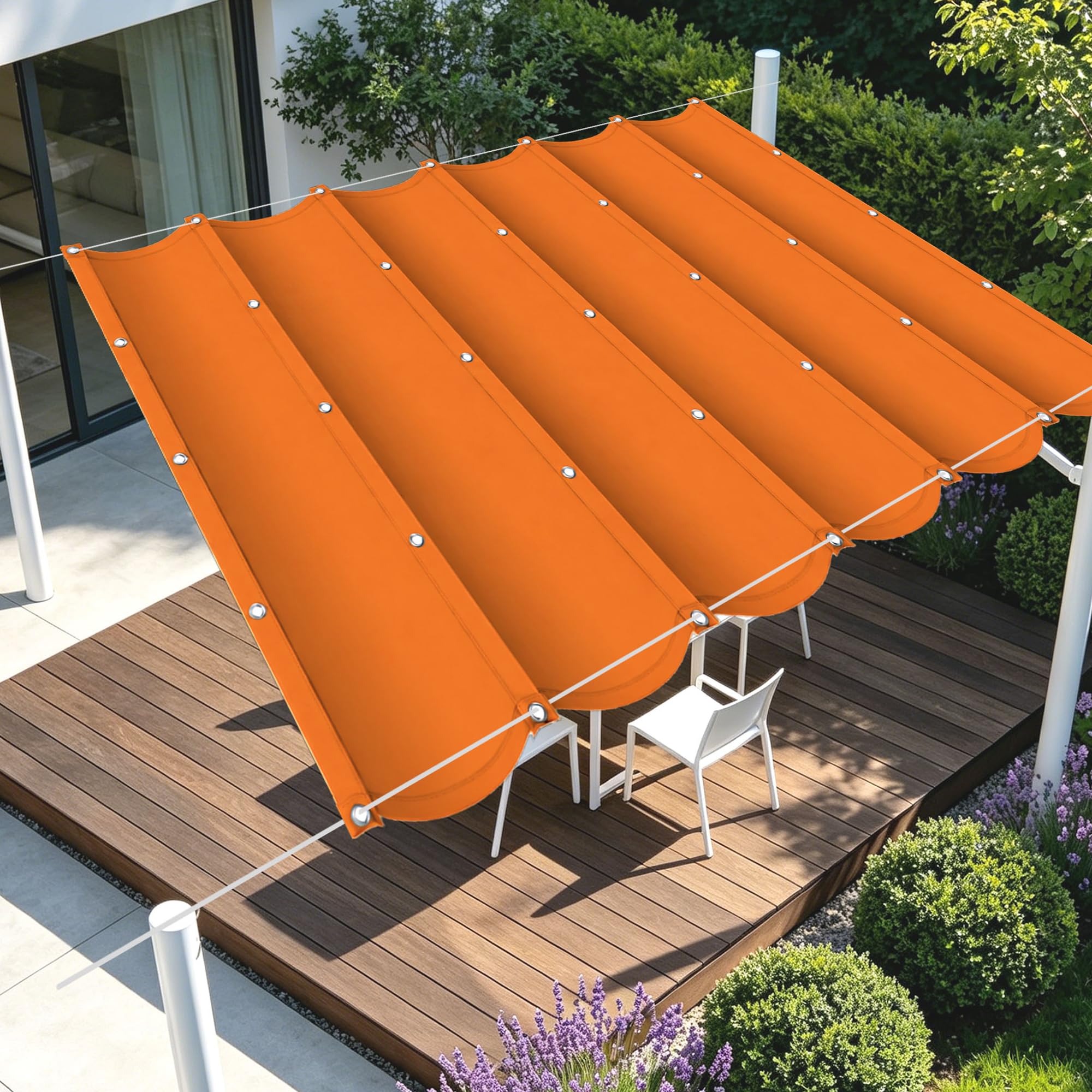 Voiles d'ombrage rétractables de terrasse 5x3m anti UV avec cordons pour le grand extérieur