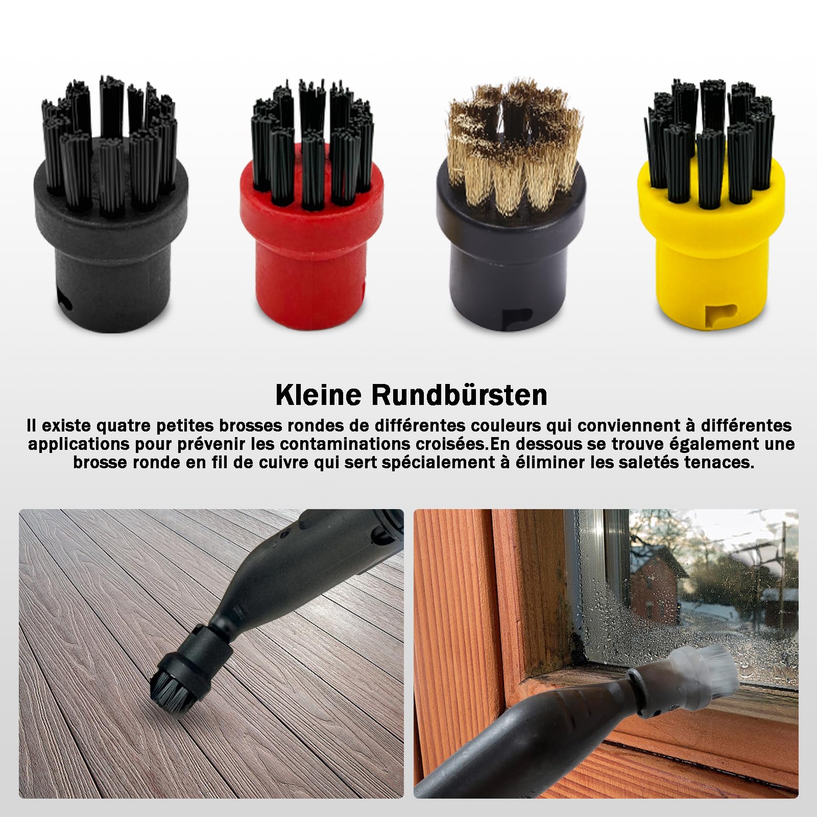 Magicbox Kit de 14 Accessoires pour Nettoyeur Vapeur Kärcher - Compatible avec SC1, SC2, SC3, SC4, SC5 - Inclus Buses, Brosses, Raclette & Chiffons Microfibre - Nettoyage Sols, Vitres, Carrelage