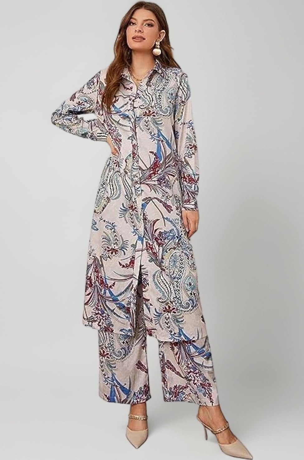 - Kurta Sets for Woman | Co ord Set for Women Stylish | Kurti Set for Woman | Short Kurti for Women Latest | Kurtis | Ethnic Floral Straight Printed Kurta Set's with Palazzo Pants