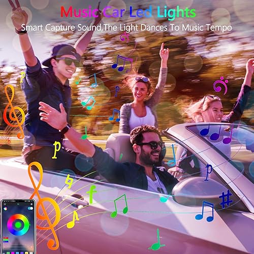 Miniatura 4 de Nueva actualizaciónTira de luces LED para interior de automóvil, aplicación de luz LED RGB para interior de automóvil y control remoto, modo de