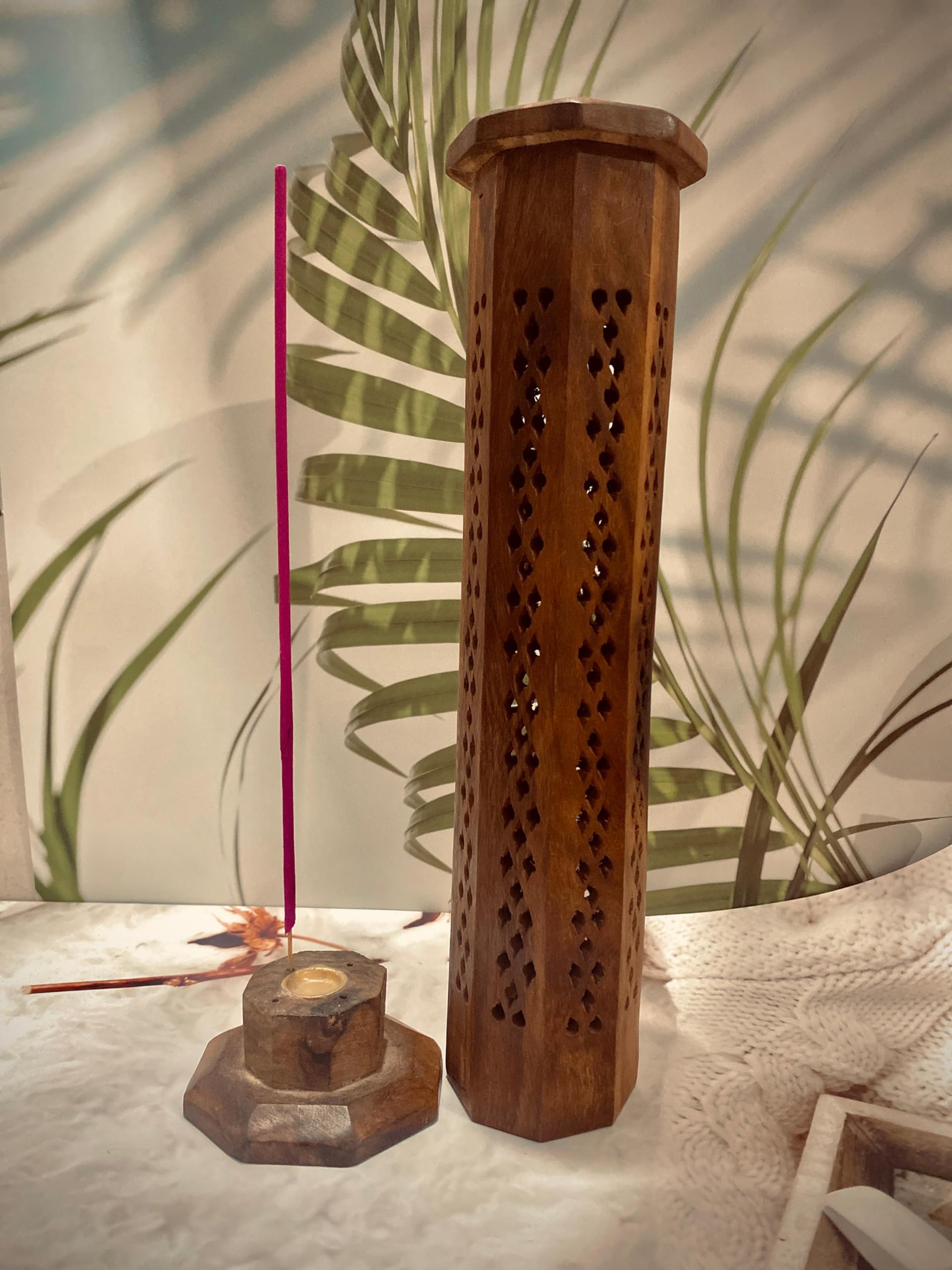 Wooden Incense Stick Holder | Dhoopbatti Holder | Incense Burner Lobandan | Temple Decoration | Incense Stick Stand |Fragrance Stand Holder | Mandir Item | Agarbatti Stand (Brown)